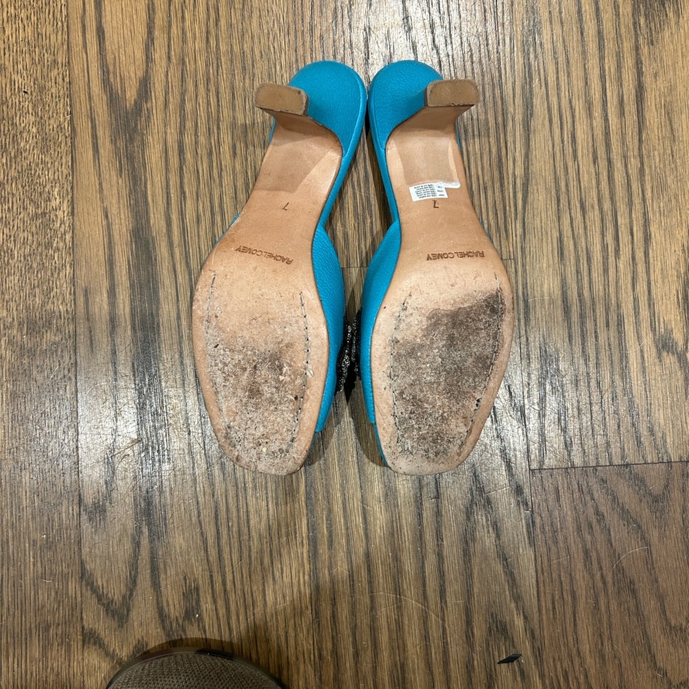 Rachel Comey Turquoise Heels with Rhinestone - Picture 3 of 4